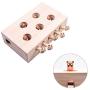 BeesClover Wooden 5 Mouse Holes Scratch Bite Resistant Interactive Toy for Pet Cat Mouse pet Gift