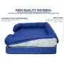 Imperial Petcare Luxury Memory Foam Bed for Sml Lrg X-Large Dogs, Size,Color Options, Washable Cover, Breathable 35% Cotton - Waterproof Liner, Shredded Foam Bolster, Non-Skid Bottom Blue no Print Imperial Petcare Luxury Memory Foam Bed for Sml Lrg X-Large Dogs, Size,Color Options, Washable Cover, Breathable 35% Cotton - Waterproof Liner, Shredded Foam Bolster, Non-Skid Bottom Blue no Print