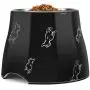 Flexzion Stainless Steel Elevated Dog Bowl Feeder - Raised Cat Pet Dish with Removable Food Water Holder Anti-tip Rubber Slip Bottom for Older Small to Medium Breeds