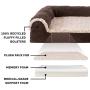 Furhaven Pet Dog Bed - Cooling Gel Memory Foam Faux Fleece and Chenille Soft Woven Traditional Sofa-Style Living Room Couch Pet Bed with Removable Cover for Dogs and Cats