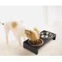 PAWISE Elevated Pet Feeder, Raised Dog Feeder Stainless Steel Bowl with Wooden Frame