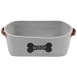 Morezi Cotton Rope Dog Toy Basket with Handle, Large Dog bin, Puppy Kitty Bed, Dog Toy Basket - Perfect for Carry pet Toys, Blankets, leashes, chew Toys, Diapers - Gray