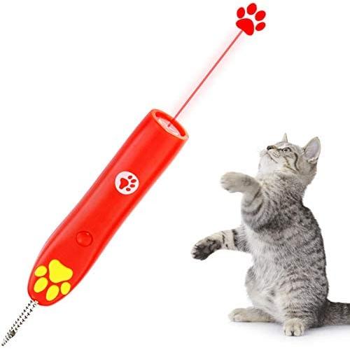 MUSEMET LED Cat Toy Cat Catch Interactive Red Fish LED Light Paw Style Exercise Chaser Toy Pet Training Tool (No Battery Include)
