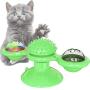 Romote Windmill Cat Toy with Led and Catnip Ball Suction Cup Cat Toys Portable Turntable Teasing Pet Toy Scratch Hair Brush Yellow
