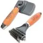 GoPets Pet Grooming Kit Bundle with 2 Sided Dematting Comb and Deshedding Rake + Professional Self-Cleaning Slicker Brush for Dogs and Cats GoPets Pet Grooming Kit Bundle with 2 Sided Dematting Comb and Deshedding Rake + Professional Self-Cleaning Slicker Brush for Dogs and Cats