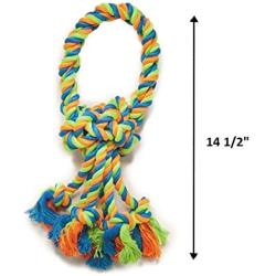Rope Toys for Dogs Mighty Bright Colored Loops 14 1/2'' Long Rugged Chewing Knots