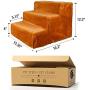 LESYPET Dog Steps for Bed Couch, Portable 3-Step Pet Steps for Small Dog Cat Small Indoor Dog Step, Assemble