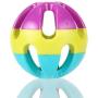 XIHONGSHIR Bell Balls Toys, Rainbow Balls, Dog Toys Balls, Nontoxic Bite Resistant, Exercise Game Ball, Hollow Toy Ball, 3Pack, Medium,Tricolor,7.5cm