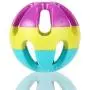 XIHONGSHIR Bell Balls Toys, Rainbow Balls, Dog Toys Balls, Nontoxic Bite Resistant, Exercise Game Ball, Hollow Toy Ball, 3Pack, Medium,Tricolor,7.5cm