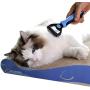 Petpopo Pet Grooming Tool,with Inwardly Curved Sharp Blades,Double Side Undercoat Rake Comb for Dog and Cat,Easily Remove Floating Hair, mats and Knots,Suitable for Long-Haired Pet