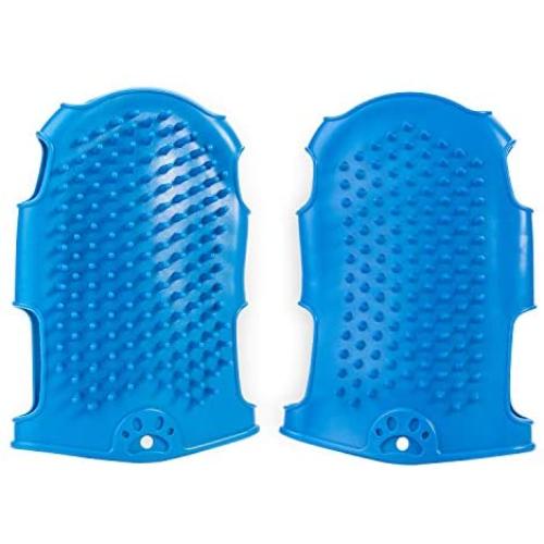 PetFere Pet Grooming Glove, Efficient Pet Hair Remover Mitt Gentle Brush Deshedding Glove Pet Massage Tool Long or Short Fur Bathing Gloves for Dogs & Cats(2 Pack)
