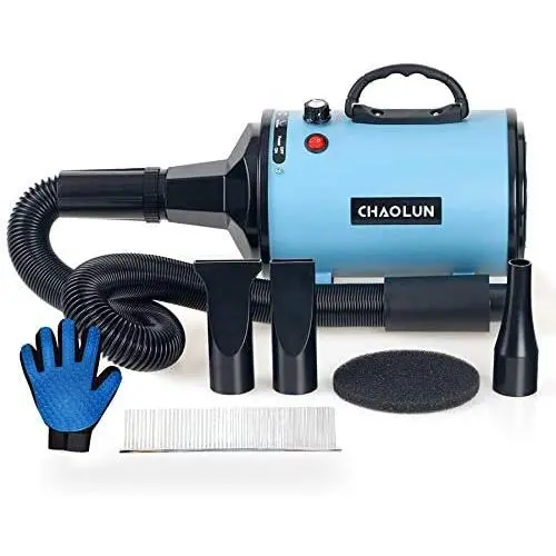 CHAOLUN High Velocity Pet Hair Dryer - Blower Grooming Dryer with Heater Dogs & Cats, 3.8 HP Powerful Blow Force, Stepless Adjustable Speed, Reduce Noise, Heat Insulation CHAOLUN High Velocity Pet Hair Dryer - Blower Grooming Dryer with Heater Dogs & Cats, 3.8 HP Powerful Blow Force, Stepless Adjustable Speed, Reduce Noise, Heat Insulation