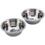 Zerone Elevated Double Pet Bowl, Polished Stainless Steel Modern Cat Dog Double Puppy Pet Water Food Lower Raised Feeder Dish Bowls Stand US for Home, Great Gift