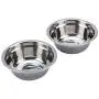 Zerone Elevated Double Pet Bowl, Polished Stainless Steel Modern Cat Dog Double Puppy Pet Water Food Lower Raised Feeder Dish Bowls Stand US for Home, Great Gift Zerone Elevated Double Pet Bowl, Polished Stainless Steel Modern Cat Dog Double Puppy Pet Water Food Lower Raised Feeder Dish Bowls Stand US for Home, Great Gift