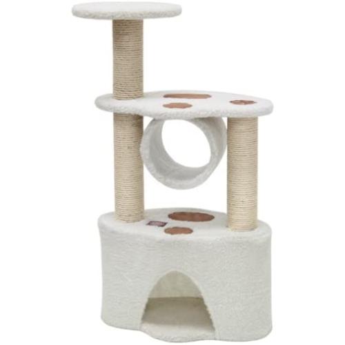 Majestic Pet Products 37 inch Beige Casita Cat Furniture Condo House Scratcher Multi Level Pet Activity Tree