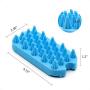 Aufew Dog Grooming Deshedding Brush, Pet Bathing Shampoo Brush for Dogs and Cats, Double Sided Silicone Hair Shedding Brushes for Pets with Short or Long Hair (Blue)