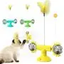 ocijf179 Cat Toy Kit Rotatable Roller Kitten Turntable Game Pet Supplies Round Interactive Cat Toy - Green