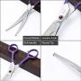 LovinPet Pet 7'' Curved Scissor Right/Left-Handed Pet Round-Tip Grooming Stainless Steel Safety Trimming Shears for Dogs and Cats (Easy use Curved Scissor)