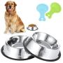Inscape Data 2 Pack Dog Bowl Stainless Steel Dog Food and Water Bowls Pet Feeder Bowls with Spoons, Non-Slip Rubber Base - Easy to Clean