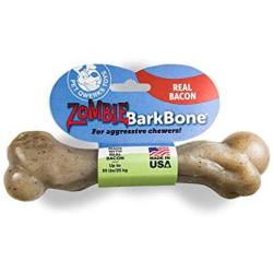 Pet Qwerks Zombie NYLON BarkBone - Chew Toy for Aggressive Chewers, Tough Durable Extreme Power Chewer Bone | Made in USA -  Available in 2 Flavors and 4 Sizes