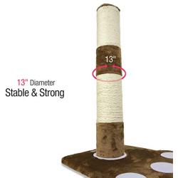 PARTYSAVING PET Palace Cat Claw Scratching Sisal Post for Kittens and Cats with Toy Mouse 19-inch / 32-inch Tall
