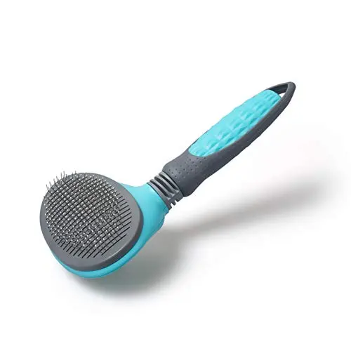 RPGT Self Cleaning Grooming Brush Bendable without Dead Anglee Pet Shedding Grooming Tools 11cm Blue for Dog & Cat with Long or Short hair RPGT Self Cleaning Grooming Brush Bendable without Dead Anglee Pet Shedding Grooming Tools 11cm Blue for Dog & Cat with Long or Short hair