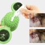 WWYM Pet Windmill Toys - Scratching Tickle Cats Hair Brush, Interactive Turntable Cat Toy with Suction Cup, Clean Tooth Accessories,Green