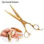 MelPet Professional Dog Grooming Scissors Stainless Steel Dog Shears Kit, Perfect for Face Nose Paw Ears Short Or Long Hair, Including Straight Curved and Thinning Dog Scissors (5 Pcs)