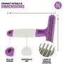 Poodle Pet Dog Grooming Rake| Dematting Tool with Stainless Steel Shedding Comb for Pets | 2 Rows of Pins Gently Remove Loose or Tangled Hair from Undercoat | Purple Handle Poodle Pet Dog Grooming Rake| Dematting Tool with Stainless Steel Shedding Comb for Pets | 2 Rows of Pins Gently Remove Loose or Tangled Hair from Undercoat | Purple Handle