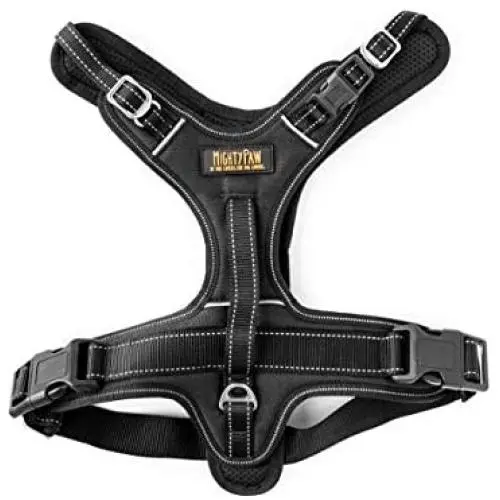 Mighty Paw Dog Sport Harness | No Pull Harnesses with Two Leash Attachments, Comfortable Neoprene Padded Lining, Reflective Safety Stitching. Fully Adjustable for a for Large or Small Pets Mighty Paw Dog Sport Harness | No Pull Harnesses with Two Leash Attachments, Comfortable Neoprene Padded Lining, Reflective Safety Stitching. Fully Adjustable for a for Large or Small Pets