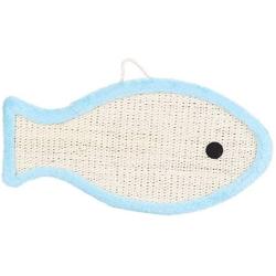 HERCHR 1 Pcs Cat Scratch Pad Flat Sisal Board Cat Scratching Pad Pet Scratcher Mat Playing Toy, Fish Shape, Plush(Blue)