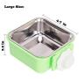 Love Dream Crate Dog Bowl, Stainless Steel Removable Cage Hanging Food Water Bowls with Bolt Holder for Puppy Cat Rabbite Birds