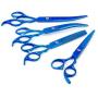 Besmall 7.0inch Titanium Professional Pet Grooming Scissors Set,Straight Thinning Curved Scissors 4pcs Set for Dog Grooming with Comb and Clean Cloth