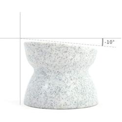 QINYUAN Cat Bowl, Pet Feeder Raised Food Kitten Stress Free Double Side Use Feeding Dish