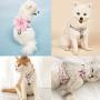 Beirui Escape Proof Small Dog Harness for Puppies - Cute Floral Puppy Walking Harness with Detachable Flower (Chest 12-21”)