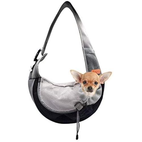 BELPRO Pet Dog Sling Carrier for Small Dogs, Cats and Puppies, Breathable Mesh Pet Front Hands-Free Bag with Adjustable Shoulder Strap for Outdoor and Travel