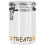 Oggi Acrylic Airtight 51-Ounce Pet Treat Canister with Treats and Paws Motif -Food Storage Container Oggi Acrylic Airtight 51-Ounce Pet Treat Canister with Treats and Paws Motif -Food Storage Container