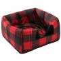 Hollypet Self-Warming 2 in 1 Foldable Comfortable Triangle Cat Bed Tent House, Red Checked