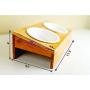Pawmosa Elevated Bamboo Pet Table with Ceramic Bowls Raised/Anti-Slip Tilted Station Cats/Dogs Food/Drink Water-Resistant Surface Clean Feeding and Good Digestion for Pets