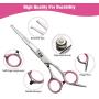 MINIDIO Dog Grooming Scissors Kit, Pet Dog Hair Cutting Scissors for Grooming Stainless Steel Shears Straight Scissors Curved Scissors Tooth Scissor Nail Clipper Apron Comb with PU Leather Storage Bag