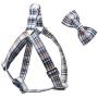 Lionet Paws Dog Harness with Bowtie Cotton No-Pull Adjustable Pet Harness with Metal Buckle for Small Medium Large Dogs