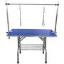 BUNNY BUSINESS Adjustable Portable Stainless Steel Dog Grooming Table with Arm Noose and Accessories Tray, 117 x 60 x 76 cm/ 46 x 23.6 x 30-inch, Black_P