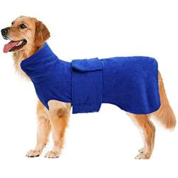 Geyecete Dog Bathrobe Soft Super Absorbent Luxuriously Microfiber Drying Towel Robe,Pet Cat Bath Robe Towel