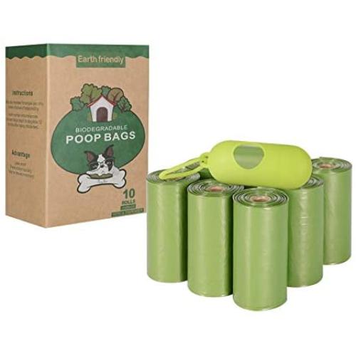 Yzrlsy Pet Waste Poop Bag,10 rolls/150 Sticks Biodegradable Dog Poop Bag-Contains a Free Dispenser, Scented, Extra Thick, Strong, and 100% Leak-Proof.