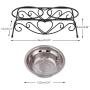 Maxmartt Pet Feeder,Stainless Steel Double Dog Cat Food Water Bowls Feeder Dishes Shelf Stand