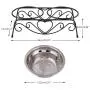 Maxmartt Pet Feeder,Stainless Steel Double Dog Cat Food Water Bowls Feeder Dishes Shelf Stand Maxmartt Pet Feeder,Stainless Steel Double Dog Cat Food Water Bowls Feeder Dishes Shelf Stand