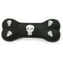 Buckle-Down Dog Toy Vinyl Bone Punisher Logo4 Centered Scattered Black White