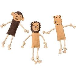 Ethical Pets Dura-Fused Leather Assorted Jungle Animals Dog Toys, 14''(Pack of 1)(Assorted)