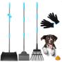 PUPTECK Dog Pooper Scooper 3 Pack, Detachable Long Handle Metal Rake, Tray and Spade Set,Easy to Use Pet Backyard Waste Removal Pooper Scooper for Large Dogs Pets