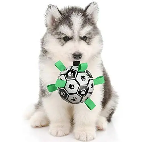 Patgoal Dog Ball, Soccer Ball for Dog, Indoor-Outdoor Interactive Dog Toys, Dog Water Toy with Grab Tabs, Dog Toys for Small Medium Dogs